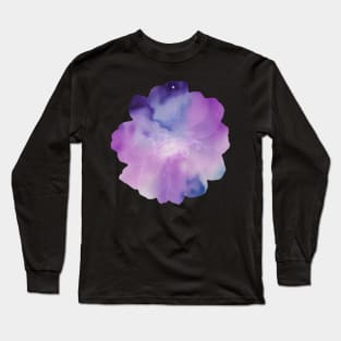 Purple Watercolor Flower Long Sleeve T-Shirt